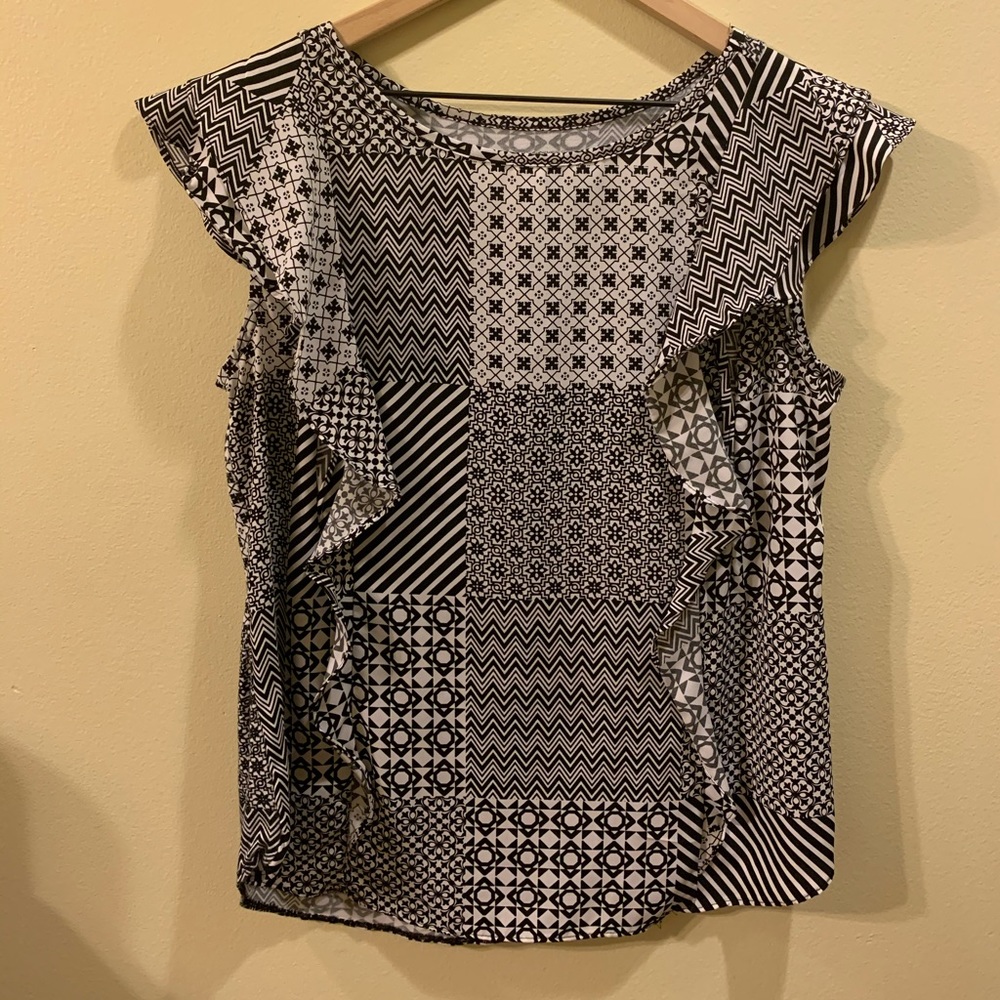 Ruff Hewn Printed Ruffle Top